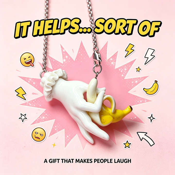 Quirky Hand-Sculpted Banana Pendant Necklace