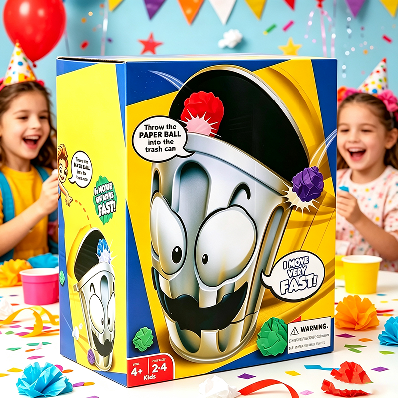 Fast-Moving Trash Can Paper Ball Toss Game