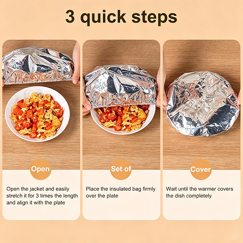Reusable aluminum foil food covers