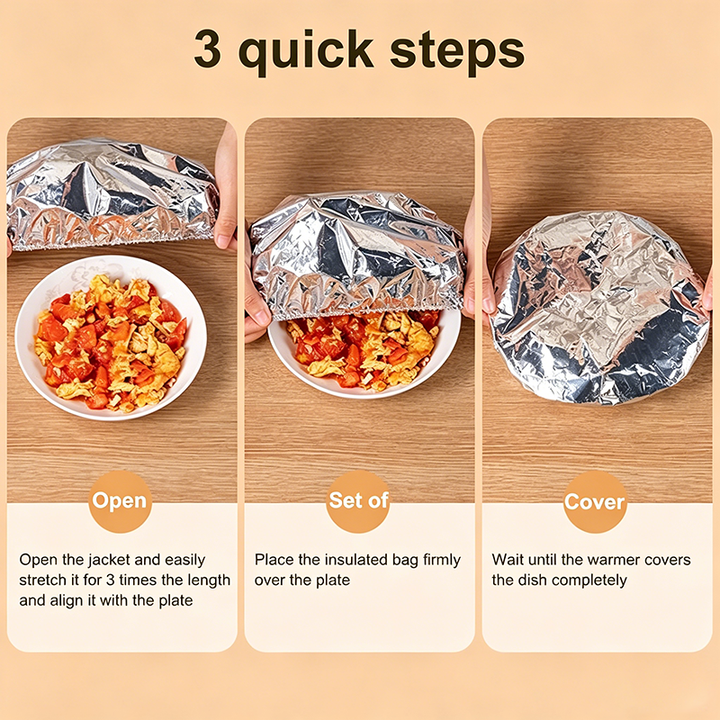 Reusable aluminum foil food covers
