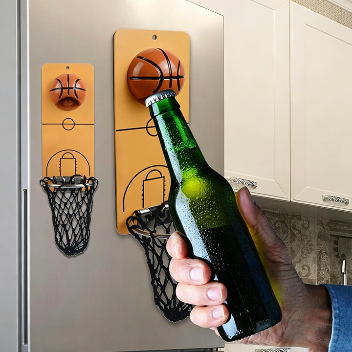 Wall-Mounted Basketball-Style Beer Bottle Opener