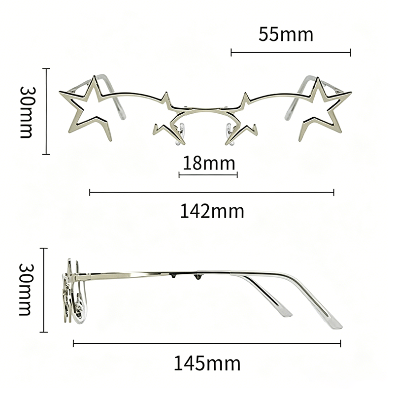 Colorful Punk-Style Irregular Star-Shaped Glasses