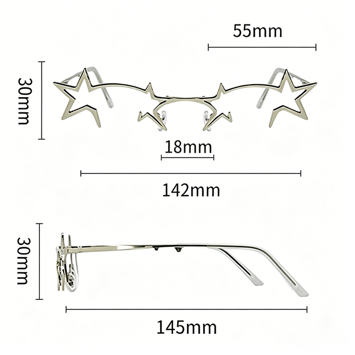 Colorful Punk-Style Irregular Star-Shaped Glasses