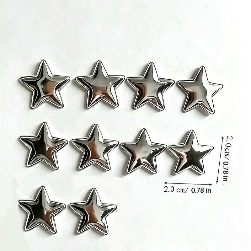 Silver star-shaped decorative fridge magnet