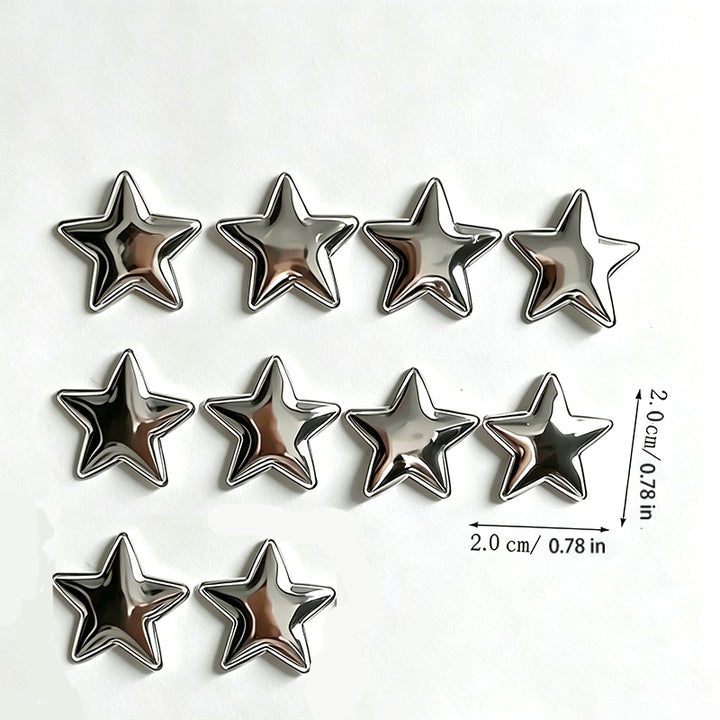 Silver star-shaped decorative fridge magnet