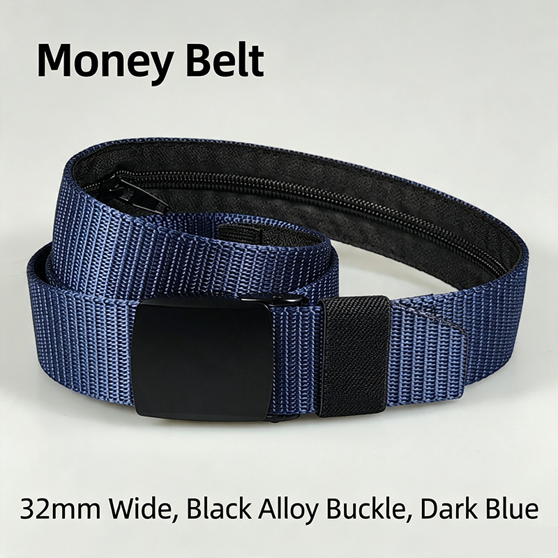 Woven Belt with Hidden Money Zipper