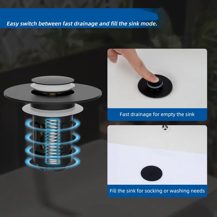 Bathroom sink drain plug