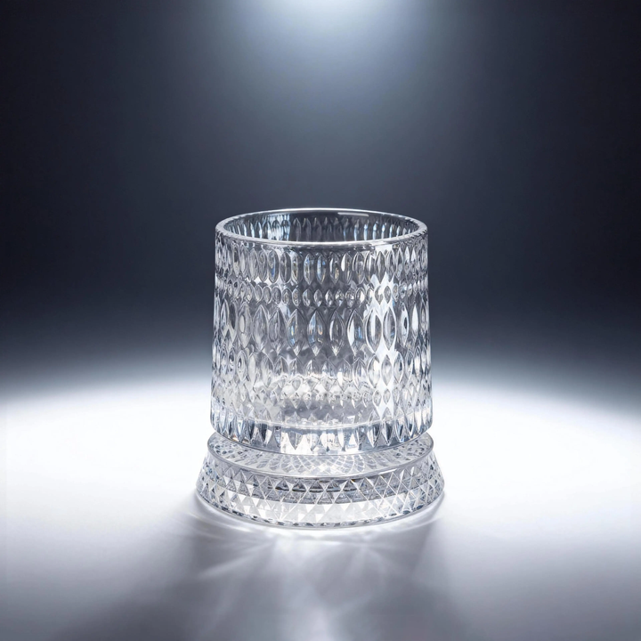 Luxury 360° Rotating Crystal Glass – Star-Cut Stress-Relieving Whiskey/Wine Glass