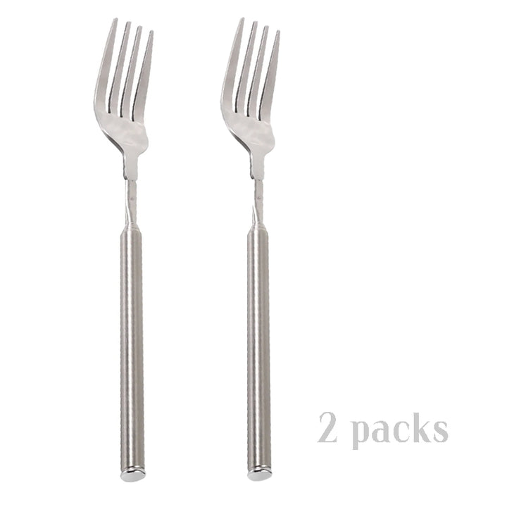 Telescopic stainless steel long handle fork