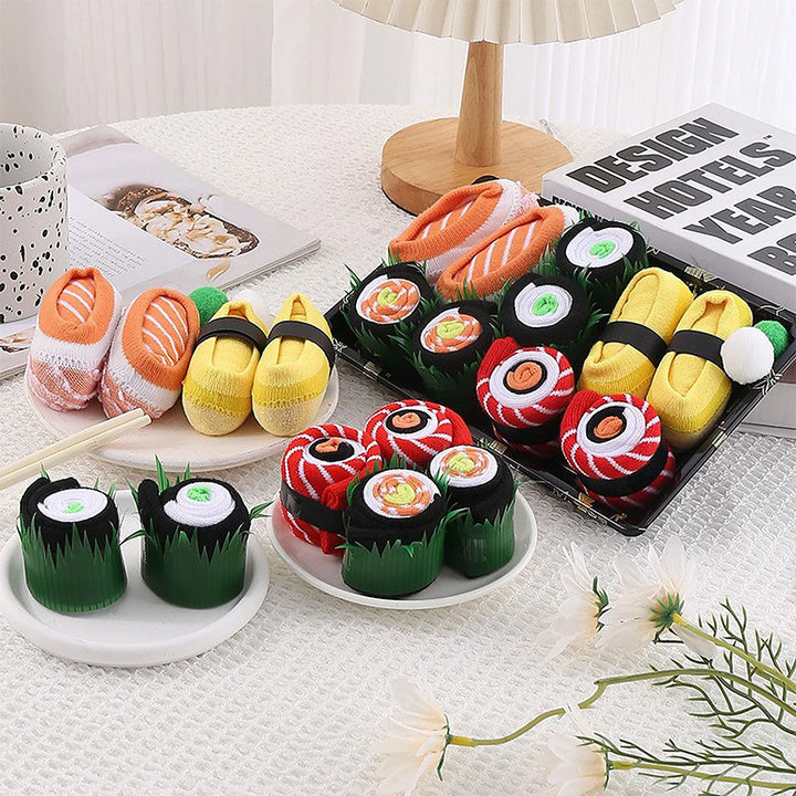 Knitted Sushi Salmon Tall Socks