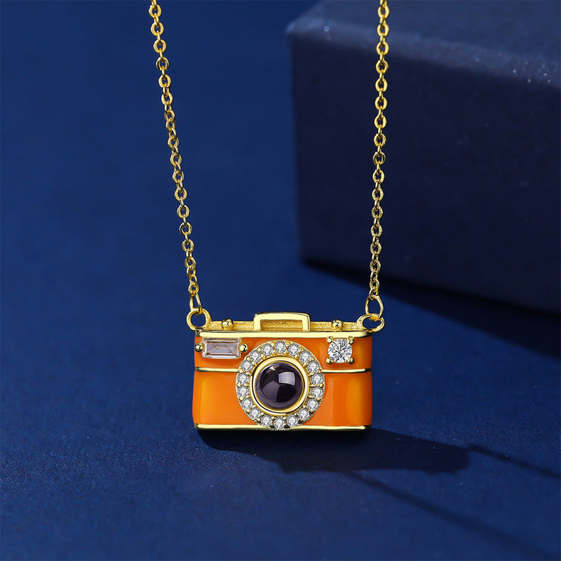 Customized Photo Camera Necklace