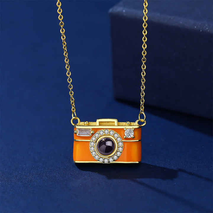 Customized Photo Camera Necklace