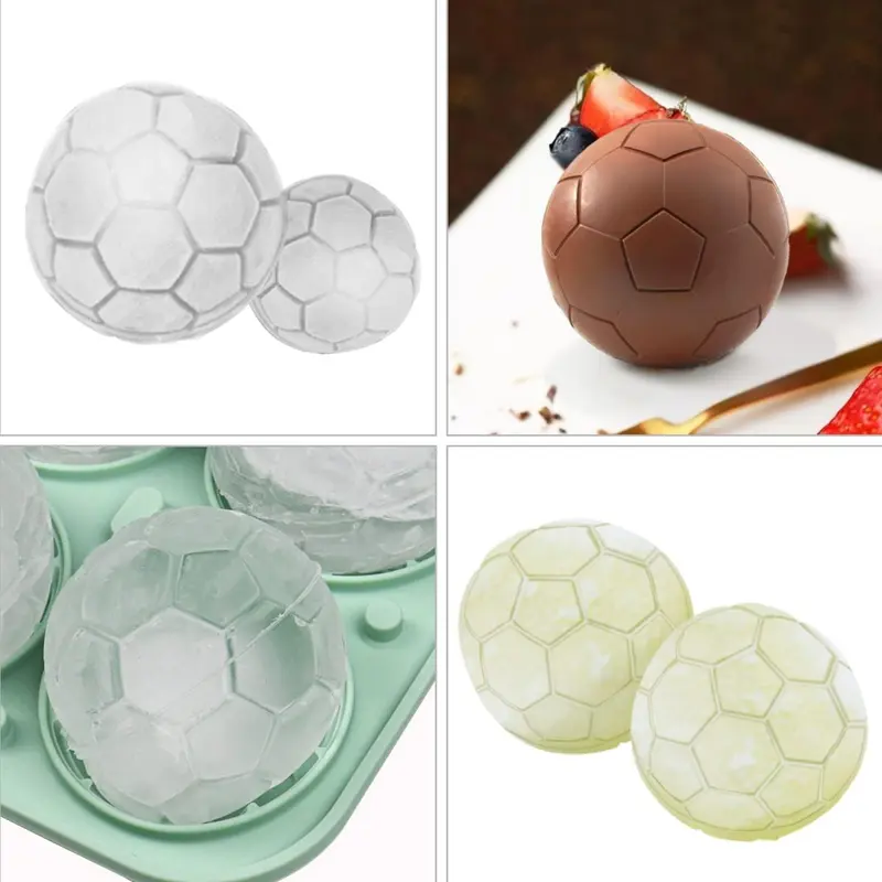 Football Ice Cube Mold with Transparent Funnel Lid