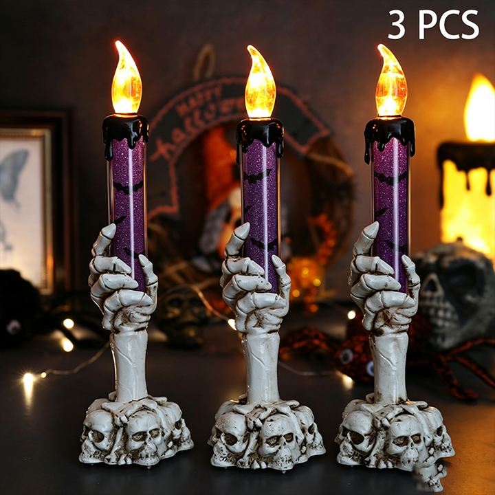 Halloween Skeleton Hand Candle Holder Lamp
