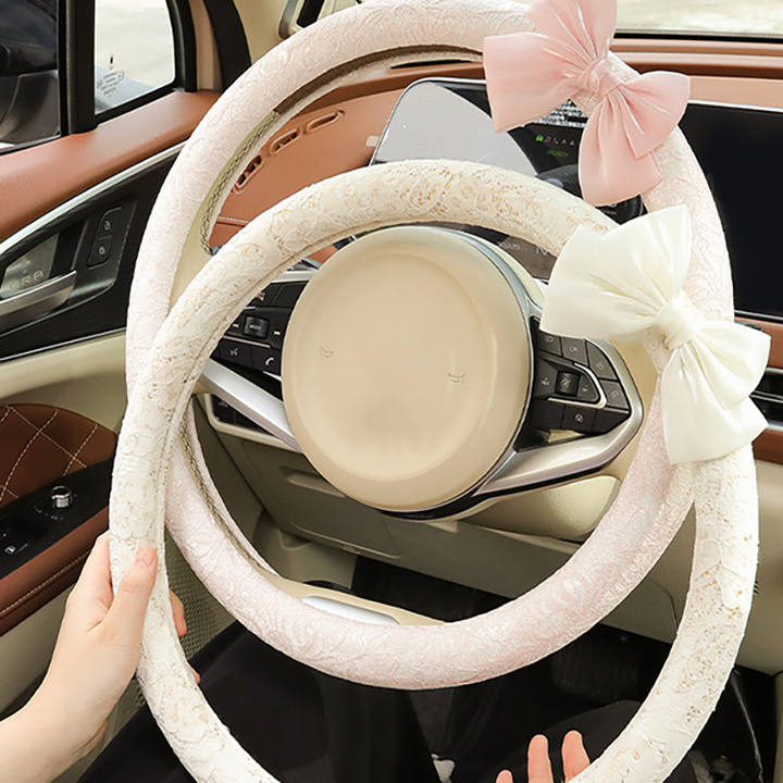 Lace Bow Steering Wheel Cover