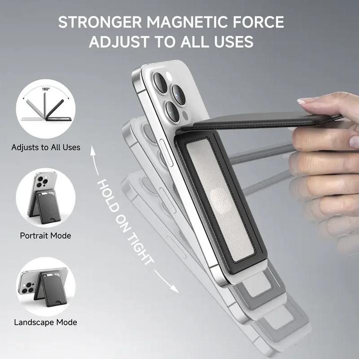 Magnetic card holder stand