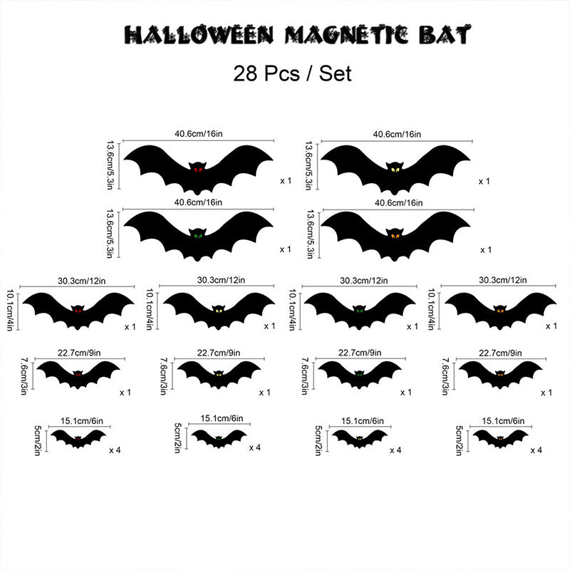 Halloween Bat and Spider Magnetic Decals