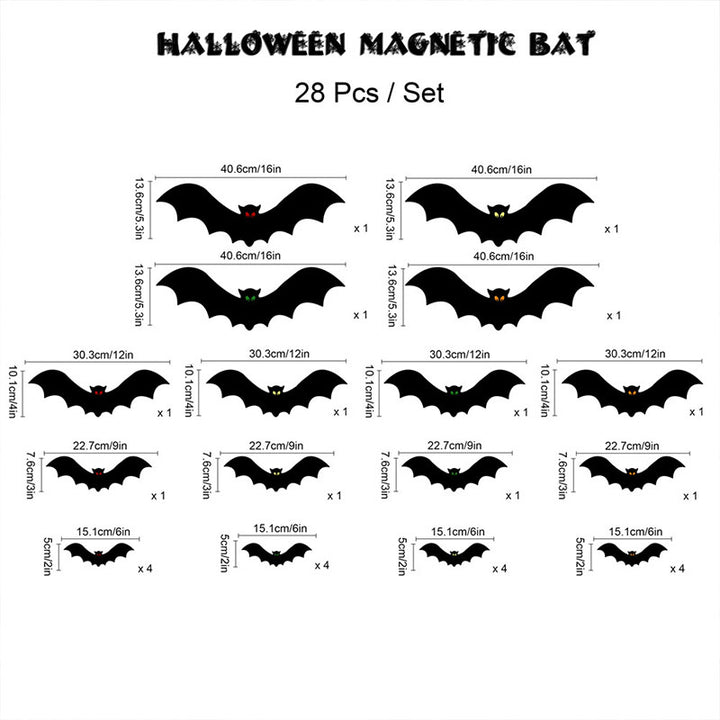 Halloween Bat and Spider Magnetic Decals