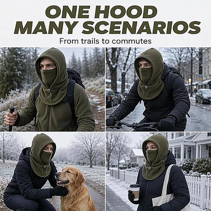 Windproof Fleece Full Face Hood