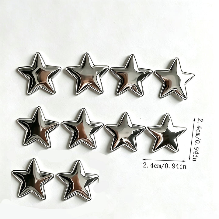Silver star-shaped decorative fridge magnet