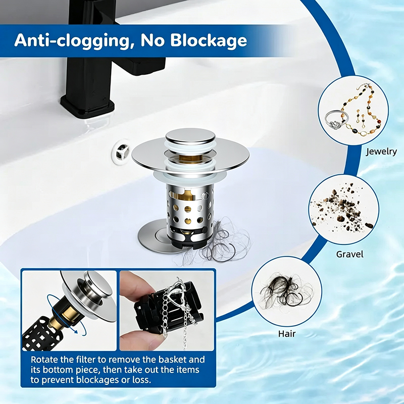 Bathroom sink drain plug
