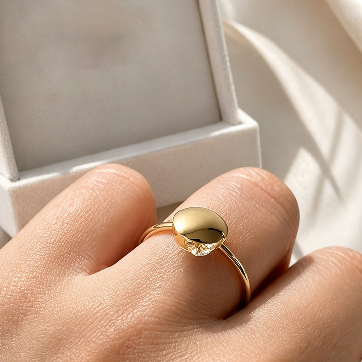 Gold Diamond Shell Ring