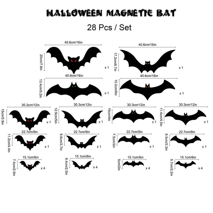 Halloween Bat and Spider Magnetic Decals