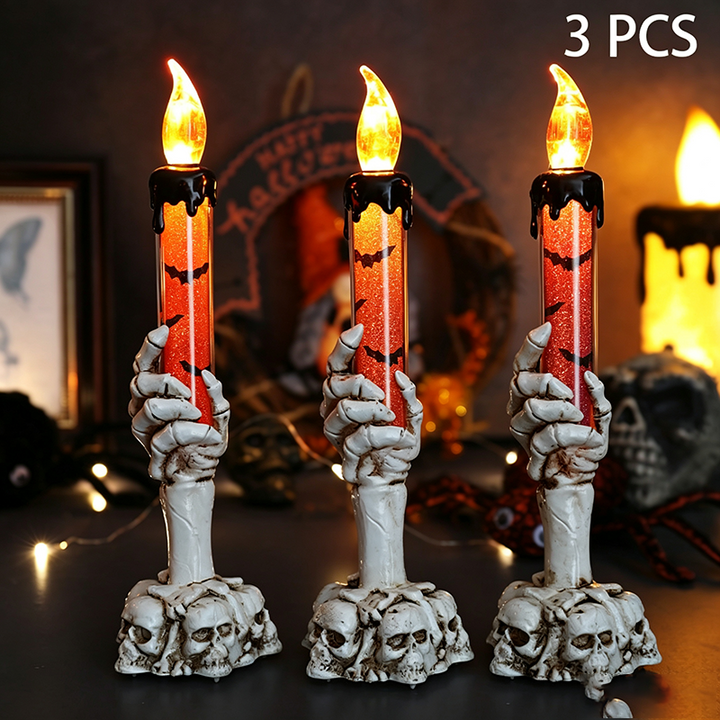 Halloween Skeleton Hand Candle Holder Lamp