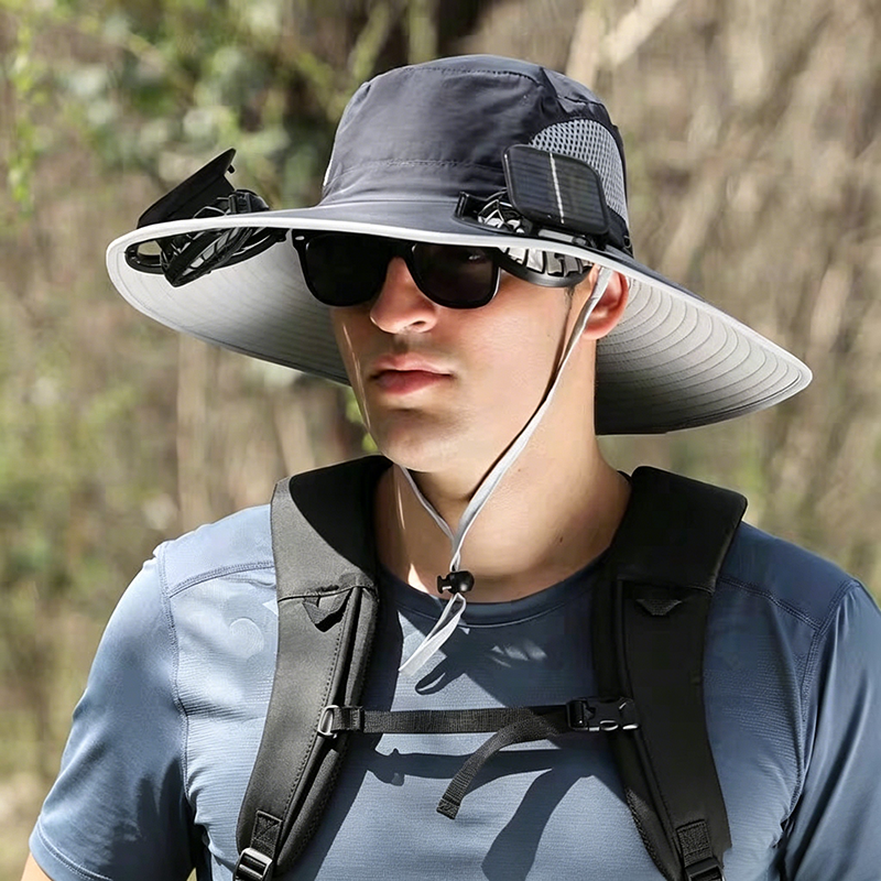 Solar-Powered Outdoor Cooling Fan Hat