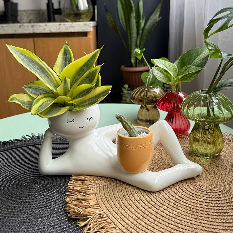Low-maintenance figurine planter