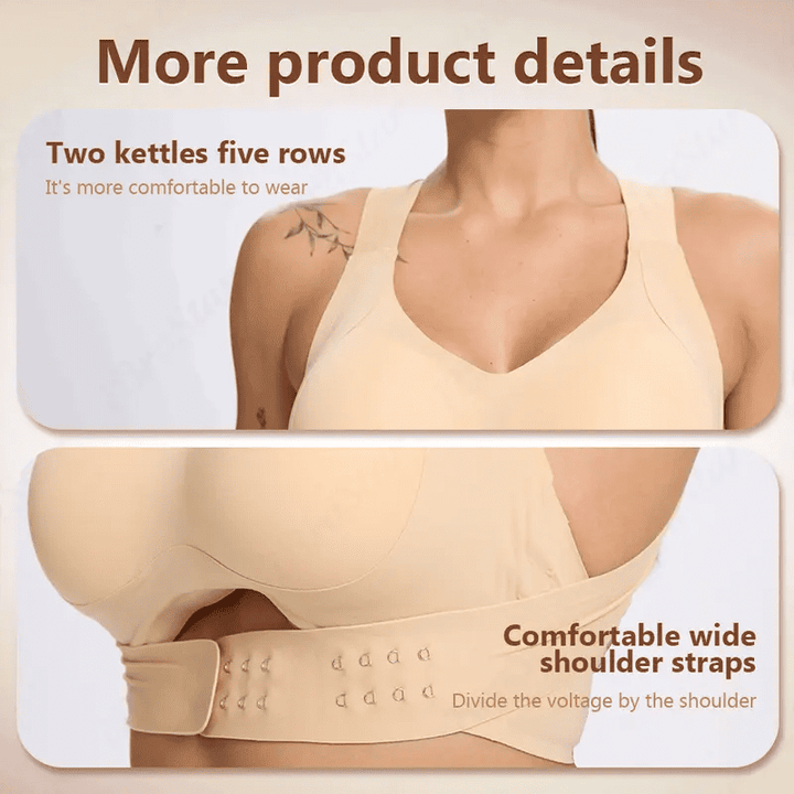 Adjustable, seamless, push-up, anti-sagging, posture-correcting sports bra