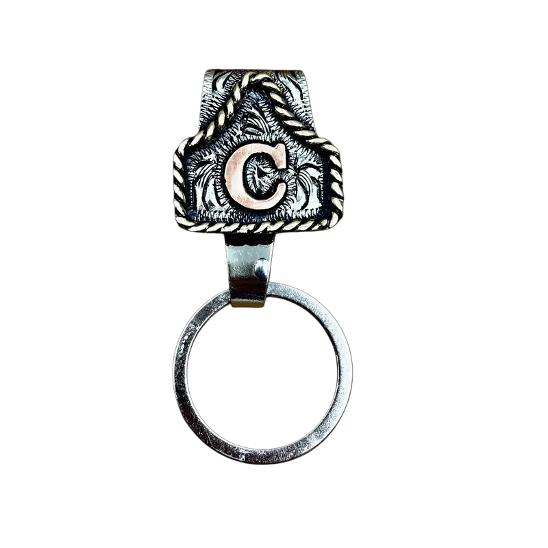 Handmade Cowhide Label Belt Keychain