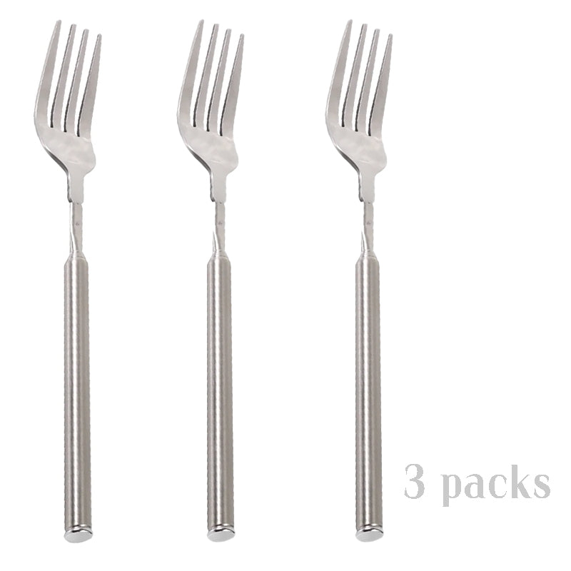 Telescopic stainless steel long handle fork