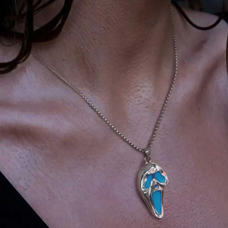 Popular skull light mask pendant necklace