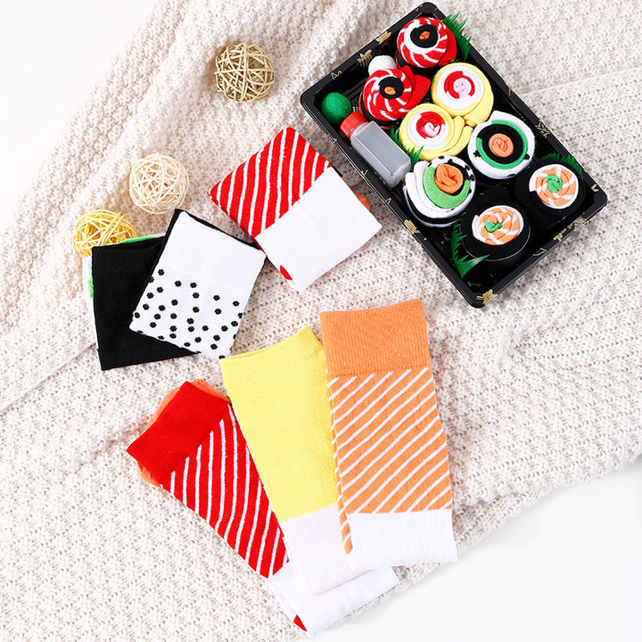 Knitted Sushi Salmon Tall Socks