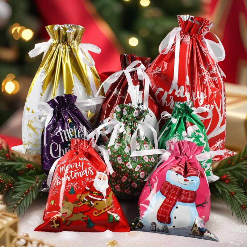 Christmas drawstring gift bag