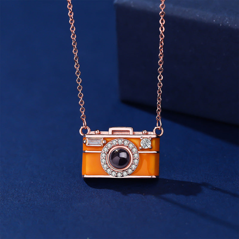 Customized Photo Camera Necklace