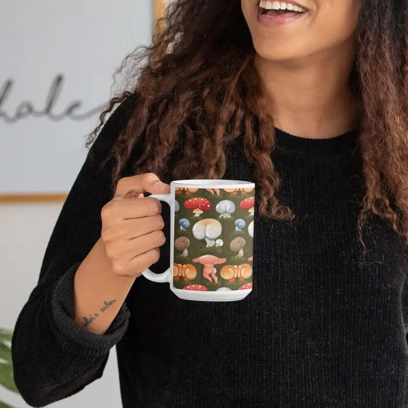 Mushroom pattern coffee cup