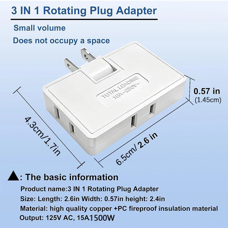 Household 1-to-3 Socket Adapter