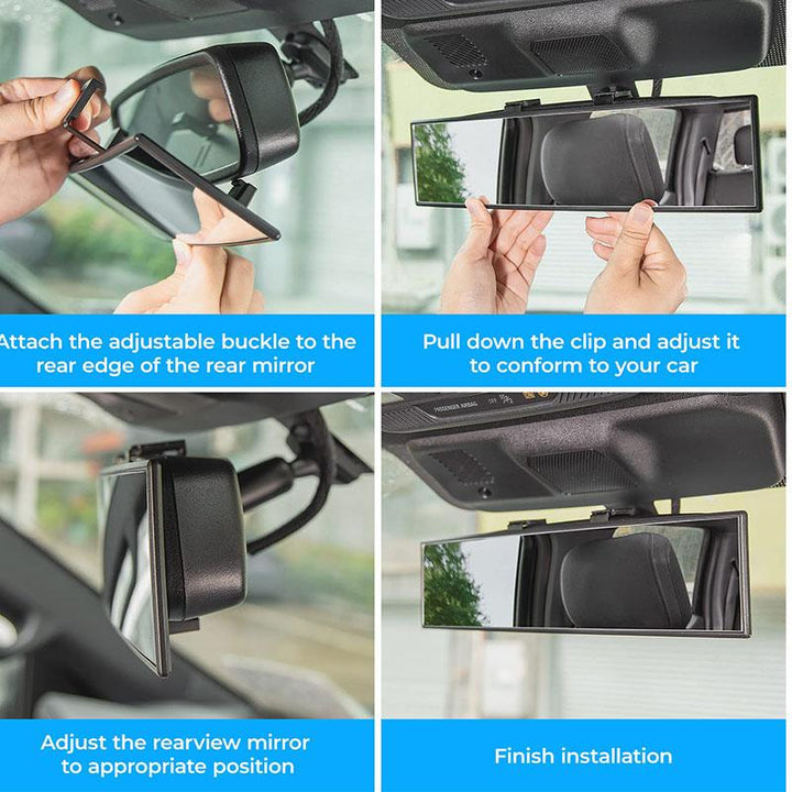 Universal 11.81-inch panoramic convex rearview mirror