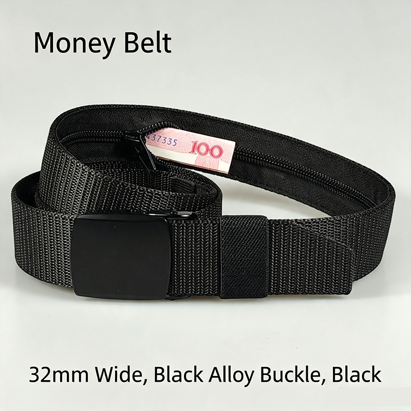 Woven Belt with Hidden Money Zipper