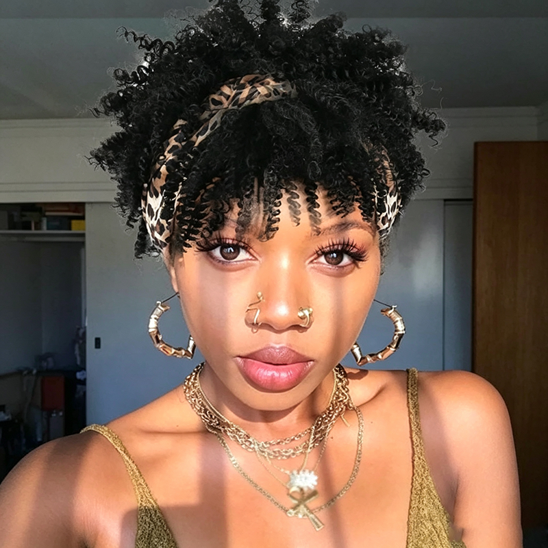 Short Curly Headband Wig