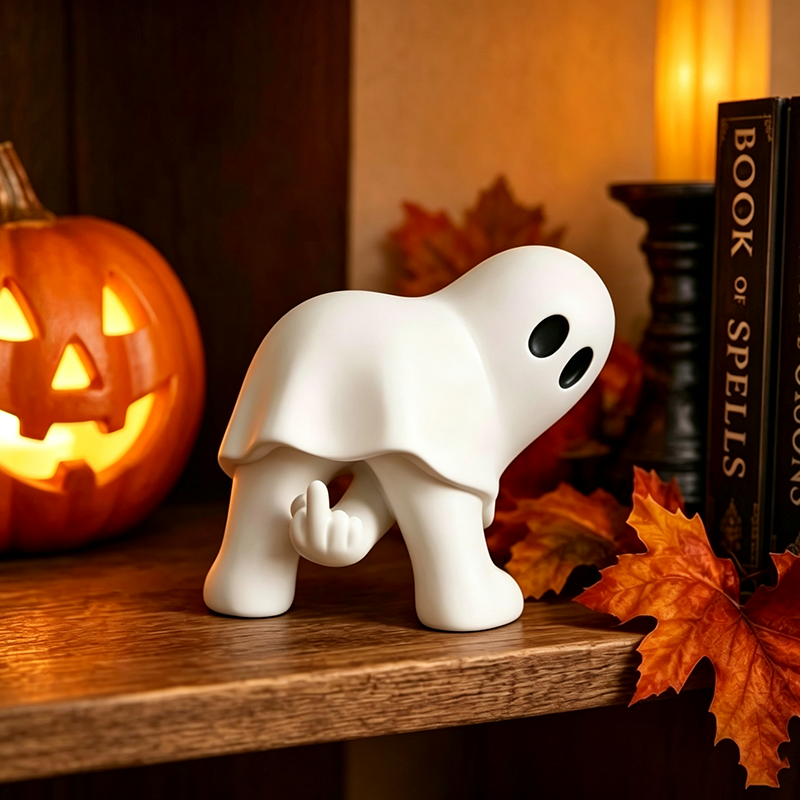 Fun Ghost Middle Finger Ornament