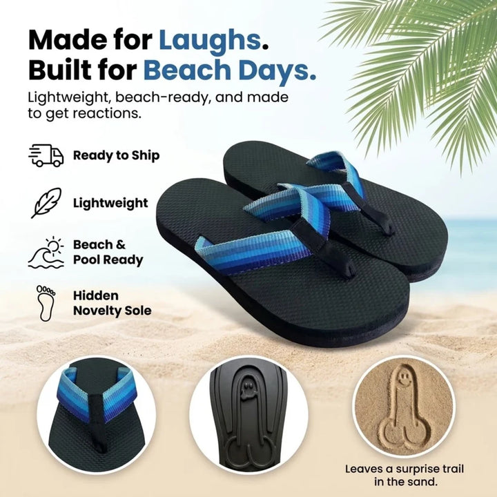 Hidden Print Beach Flops