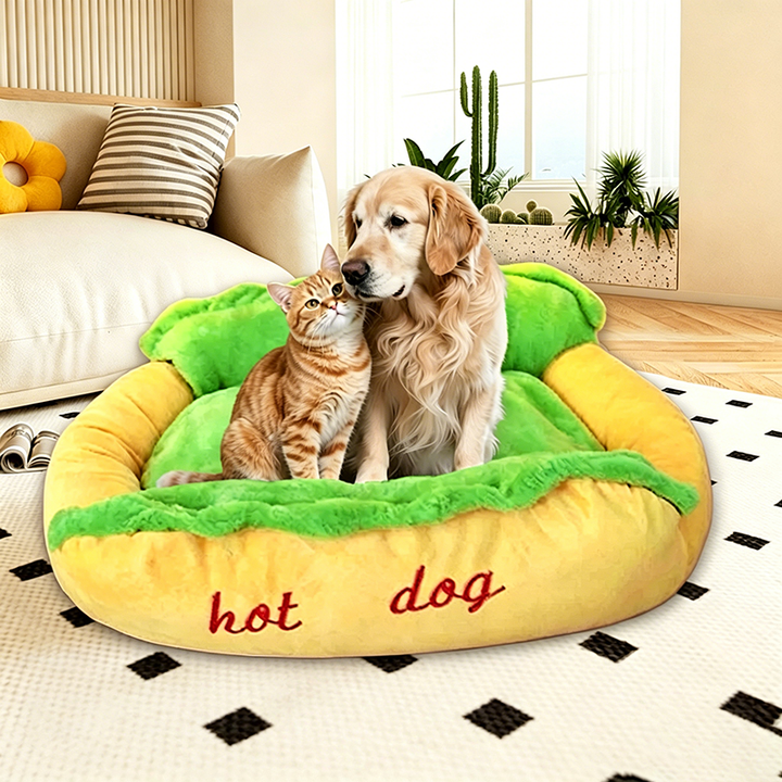 Hot Dog-Design Pet Bed