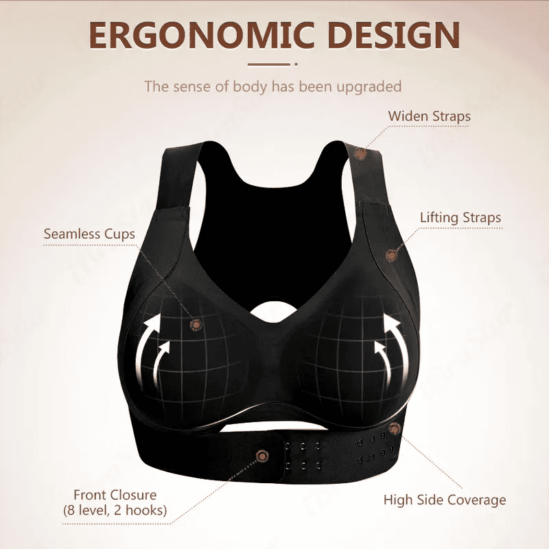 Adjustable, seamless, push-up, anti-sagging, posture-correcting sports bra