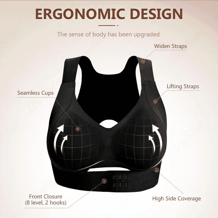Adjustable, seamless, push-up, anti-sagging, posture-correcting sports bra