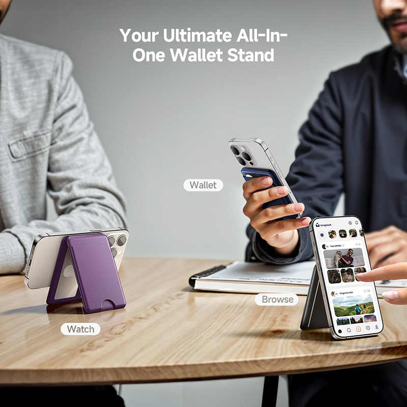 Magnetic card holder stand