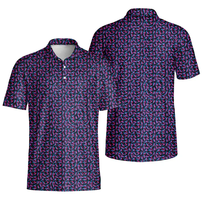 3d printed polo shirt short sleeve t-shirt for men
