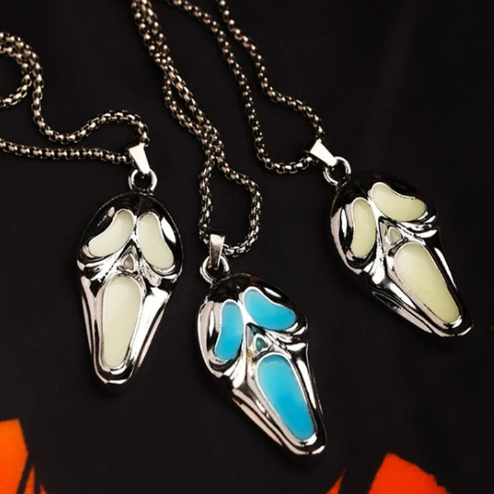 Popular skull light mask pendant necklace